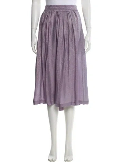 Pre-owned Etro Tweed Pattern Midi Length Skirt In Purple