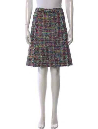 Pre-owned Etro Tweed Pattern Mini Skirt In Purple