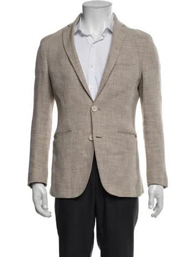Pre-owned Etro Tweed Pattern Peacoat In Neutral