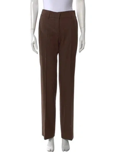 Pre-owned Etro Tweed Pattern Straight Leg Pants In Brown