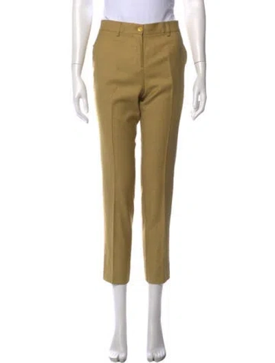 Pre-owned Etro Tweed Pattern Straight Leg Pants In Yellow