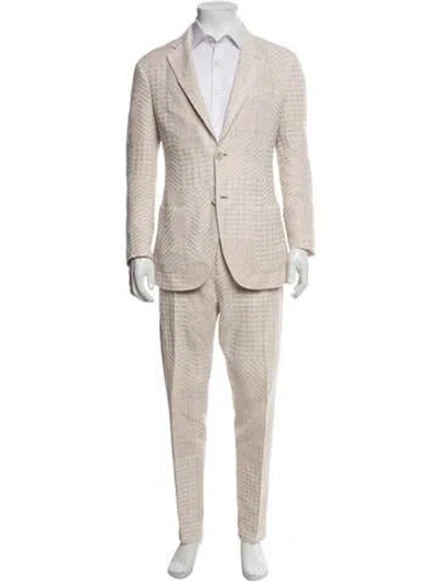 Pre-owned Etro Tweed Pattern Two-piece Suit In Neutrals