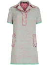 Etro Wool And Cotton-blend Tweed Minidress In Green