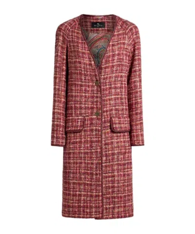 ETRO TWEED SINGLE-BREASTED COAT