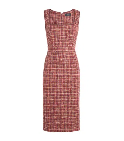 ETRO TWEED TAILORED MIDI DRESS