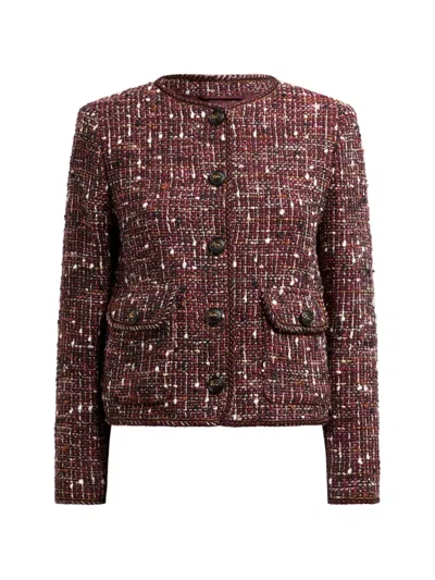 Etro Tweed-construction Jacket In Red