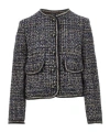 Etro Tweed-effect Button-up Jacket In Black
