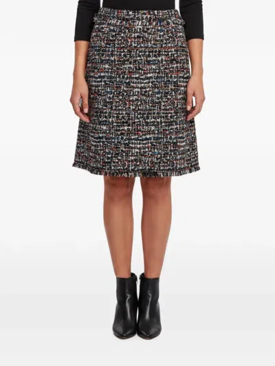 Pre-owned Etro Tweed-effect Mini Skirt In Black