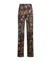 Etro Twill-print Straight-legged Trousers In Black