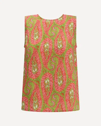 ETRO TWILL TOP WITH PAISLEY FOLIAGE MOTIF