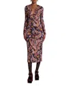 Etro Long-sleeved Dress In Print On Black