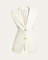 Etro Twisted-back Silk Vest In Goldlurex