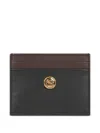 Etro Small Two-tone Leather Cardholder In Black