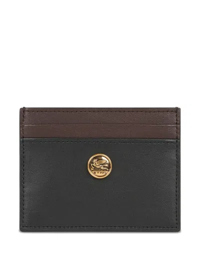 Etro Two-tone Cardholder In Black