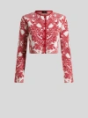 Etro Two-tone Cropped Cardigan In Burgundy