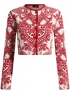 Etro Two-tone Cropped Cardigan In Red