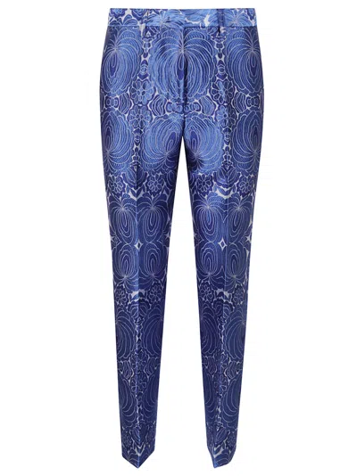 Etro Patterned Trousers With Pockets And Belt Loops In Multi