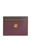 Etro Two-tone Leather Card Holder In Red