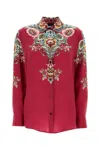 Etro Silk Shirt With Placed Print In Red
