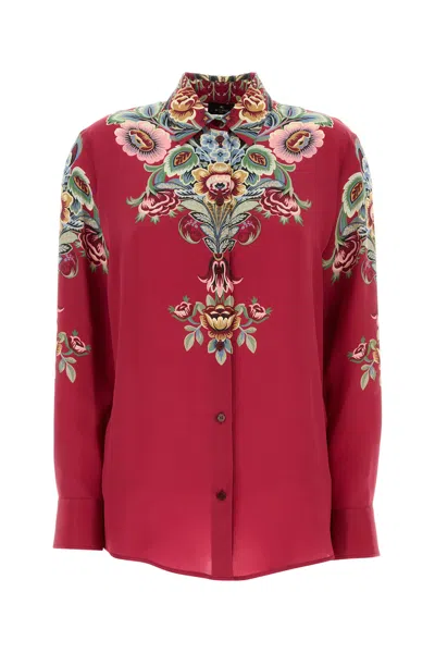 Etro Tyrian Purple Crepe Shirt In Red