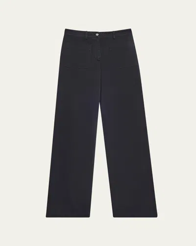 Etro Utilitarian Straight Leg Cotton Trousers In Dark Blue