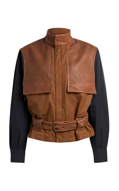 Etro Utility Pocket Gabardine Jacket In Brown