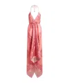 Etro Hem Halter Neck Layered Paisley Print Dress In Pink