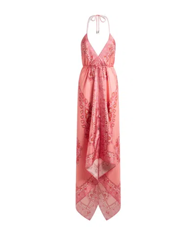 ETRO SILK DRESS WITH MEDALLION AND PAISLEY MOTIF