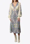 Etro Paisley Print V-neck Midi Dress