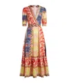Etro Wallpaper Puff-sleeve Flounce-hem Midi Dress In Multicolor