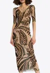 Etro Patterned Dress In Beige