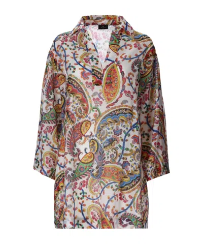 Etro Long Dress Lightweight Fabric Paisley Pattern In Multi
