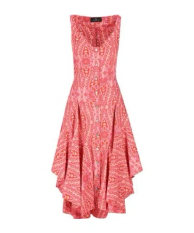 Etro Sleeveless Dress With Medallion Motif In Pink