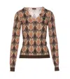 Etro Printed Wool Jumper In Nero/multicolour