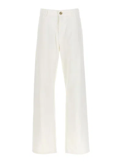 Etro Pegaso-embroidered Wide-leg Jeans In White