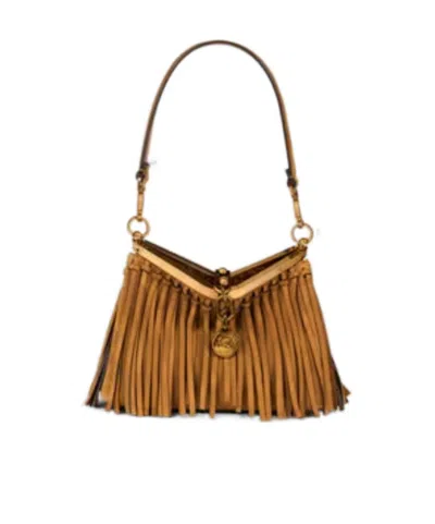 Etro Vela Fringed Small Shoulder Bag In Black
