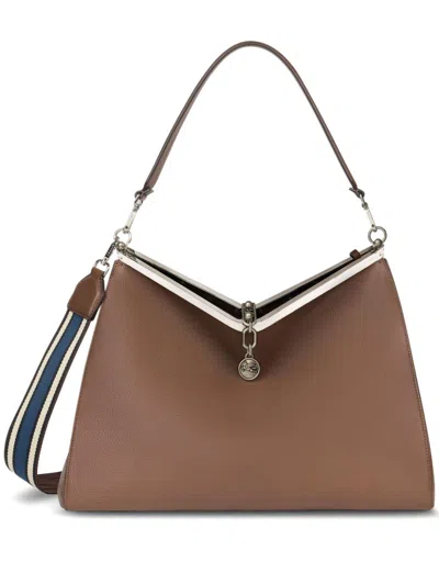 Etro Large Vela Shoulder Bag In ブラウン