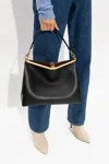 Etro Large Vela Leather Shoulder Bag In Black