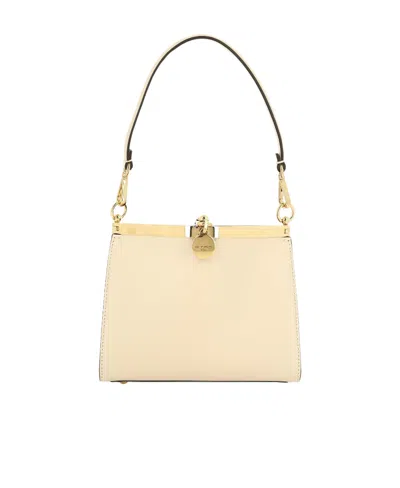 Etro Vela Leather Shoulder Bag In Nude