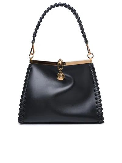 Etro Vela Logo Charm Shoulder Bag In Black