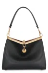 Etro Navy Blue Leather Medim Vela Top Handle Bag
