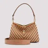 Etro Vela M Raffia Shoulder Bag Top Handle In Brown