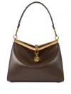 Etro Structured Leather Shoulder Bag With Distinctive Clasp In Brown