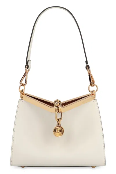 Etro Vela Mini Leather Shoulder Bag In Ecru