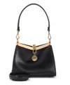 Etro Small Vela Leather Shoulder Bag In Black