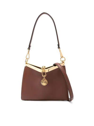 Etro Vela Mini Shoulder Bag In Brown