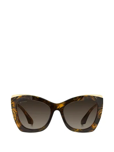 Etro Vela Paisley-print Cat-eye Sunglasses In Brown