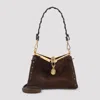 Etro Suede Shoulder Bag Gold Tone Hardware In Brown