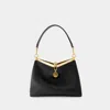 Etro 'small Vela' Black Shoulder Bag With Logo And Pegasus Charm In Black