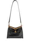 Etro Small Vela Leather Shoulder Bag In Black